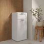 Lokko Bathroom Storage Unit with 1 Door & 1 Drawer with Silver Handles in White