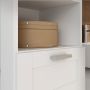 Lokko Tall Narrow Bathroom Cabinet with 2 Doors & 1 Drawer with Silver Handles in White