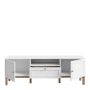 Wensley TV Unit with 2 Doors, 1 Drawer and LED Lighting in Light Grey & Oak Finish