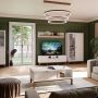 Wensley TV Unit with 2 Doors, 1 Drawer and LED Lighting in Light Grey & Oak Finish