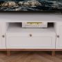 Wensley TV Unit with 2 Doors, 1 Drawer and LED Lighting in Light Grey & Oak Finish