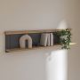Pontypool Wall Shelf in Grey and Mauvella Oak