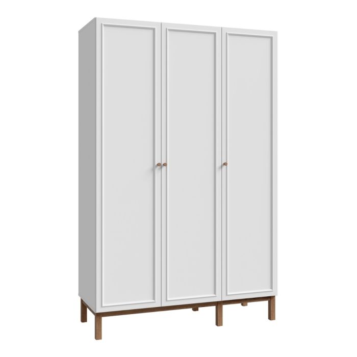 Wensley 3 Door Wardrobe in Light Grey and Oak