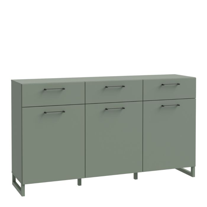 Oak 6 Drawer Wide Chest – Albany Collection with Black Legs