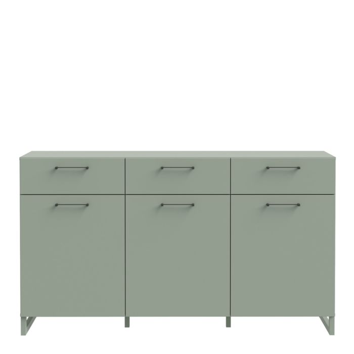 Oak 6 Drawer Wide Chest – Albany Collection with Black Legs