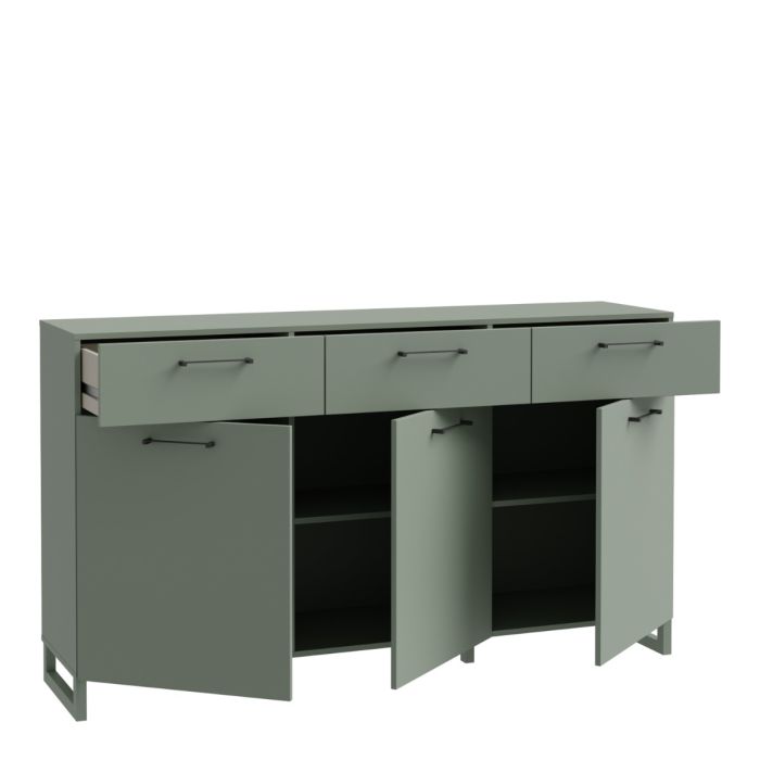 Oak 6 Drawer Wide Chest – Albany Collection with Black Legs