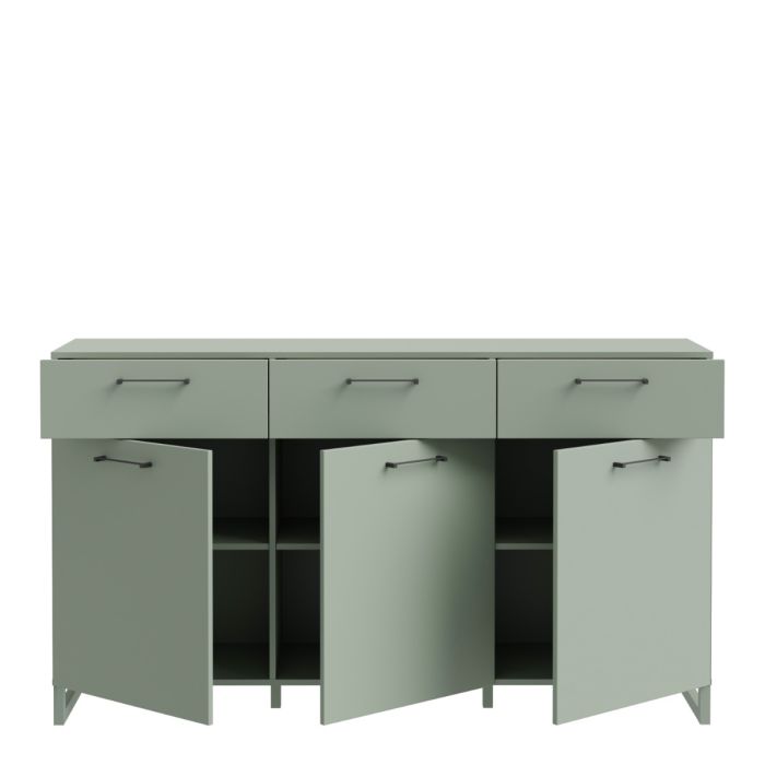 Oak 6 Drawer Wide Chest – Albany Collection with Black Legs
