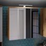 Veris 3 Door Mirrored Bathroom Cabinet with Integrated LED Lighting – Artisan Oak and Light Grey