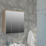 Veris 3 Door Mirrored Bathroom Cabinet with Integrated LED Lighting – Sonoma Oak & White Gloss