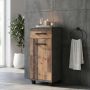 Veris Bathroom Cupboard with 1 Door & 1 Drawer in Walnut and Dark Grey