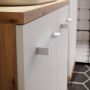 Veris Bathroom Cupboard with 1 Door & 1 Drawer in Artisan Oak and Light Grey