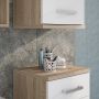 Veris Bathroom Cupboard with 1 Door & 1 Drawer in Sonoma Oak and White Gloss