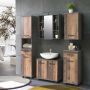 Veris Under Sink Vanity Unit with 2 Doors in Walnut and Dark Grey
