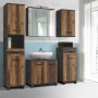 Veris Under Sink Vanity Unit with 2 Doors in Walnut and Dark Grey