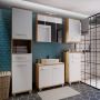 Veris Under Sink Vanity Unit with 2 Doors in Artisan Oak and Light Grey Doors