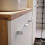 Veris Under Sink Vanity Unit with 2 Doors in Artisan Oak and Light Grey Doors