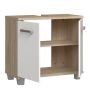 Veris Under Sink Vanity Unit with 2 Doors in Sonoma Oak and White High Gloss