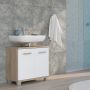 Veris Under Sink Vanity Unit with 2 Doors in Sonoma Oak and White High Gloss