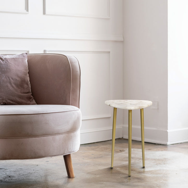 Amara White Agate Decorative Table