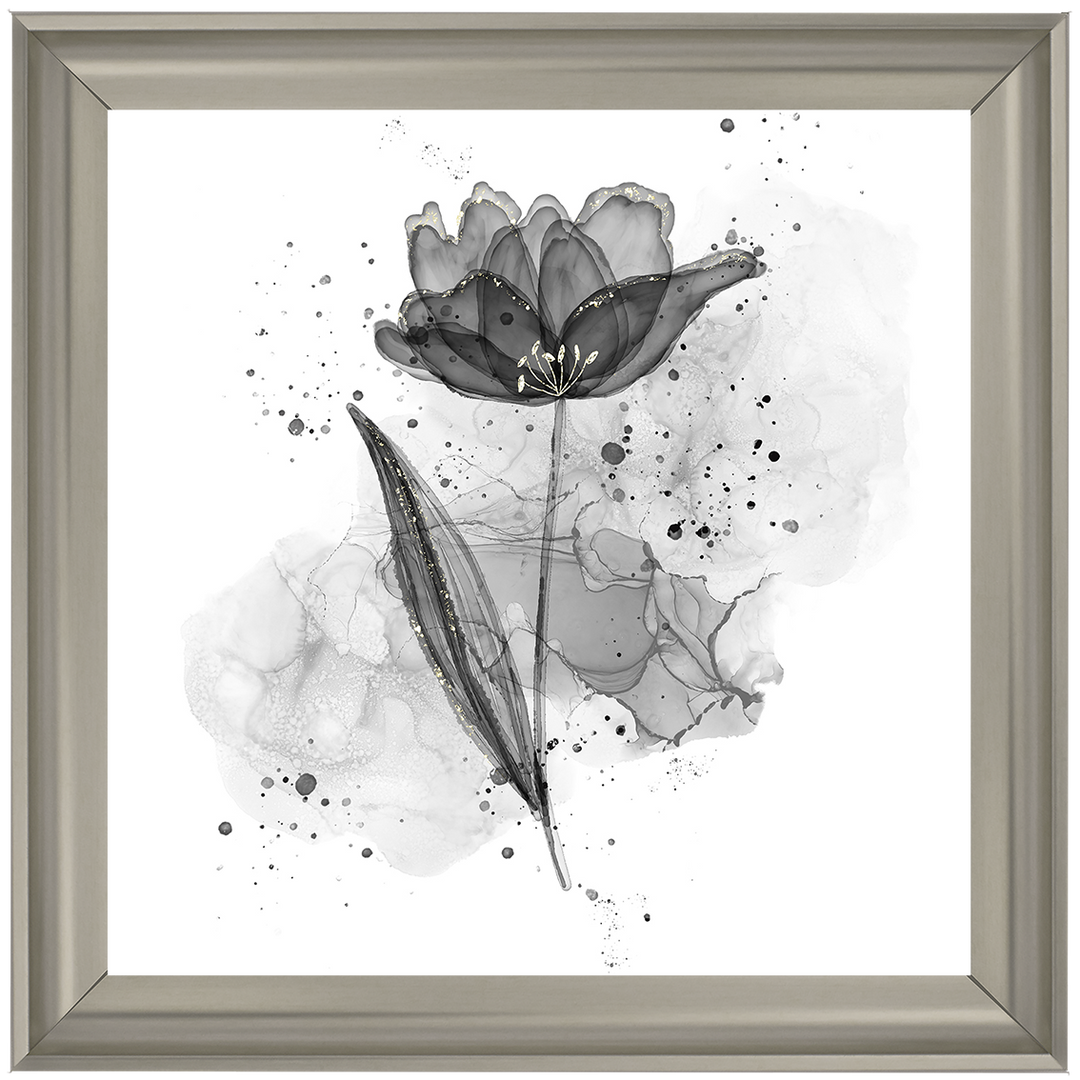 Silver Flower With Splashes