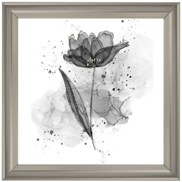 Silver Flower With Splashes