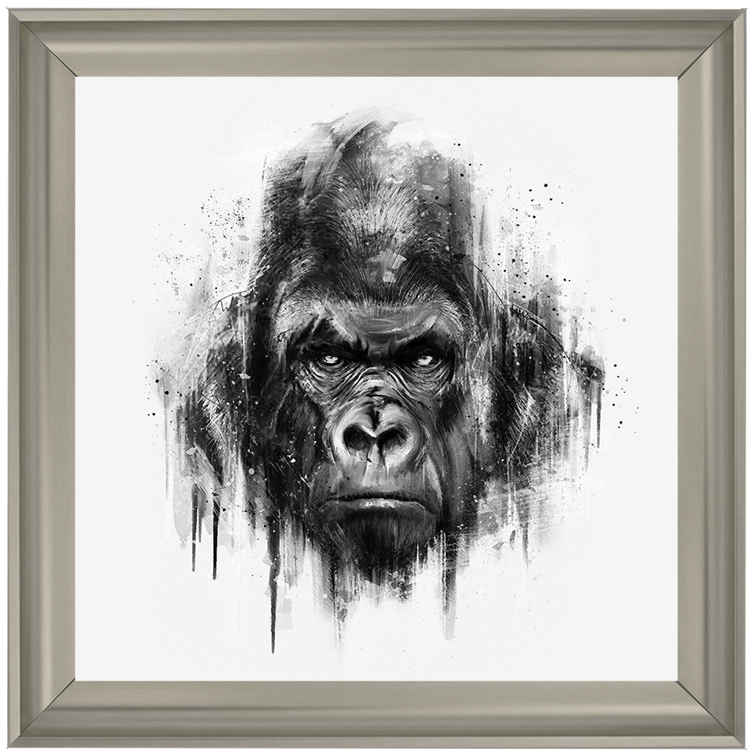 White & Black Gorilla Watercolour