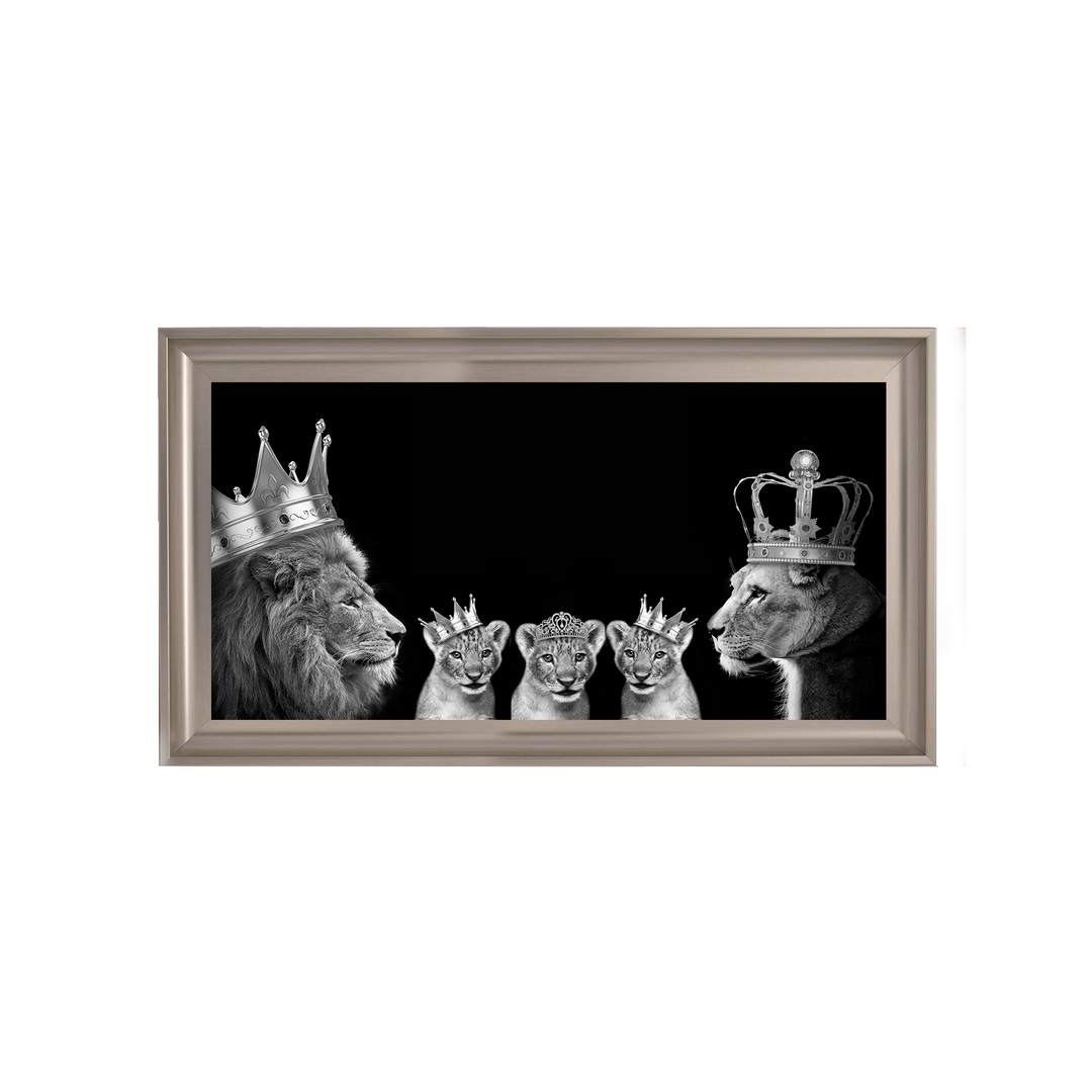Lion family of 5 (Silver Crowns)