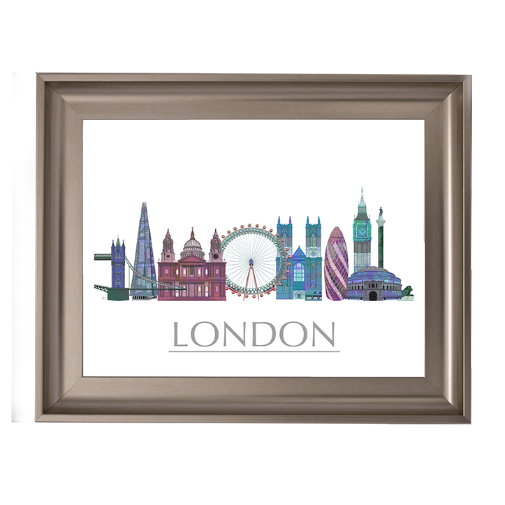 CY048 London Skyline Coloured Buildings