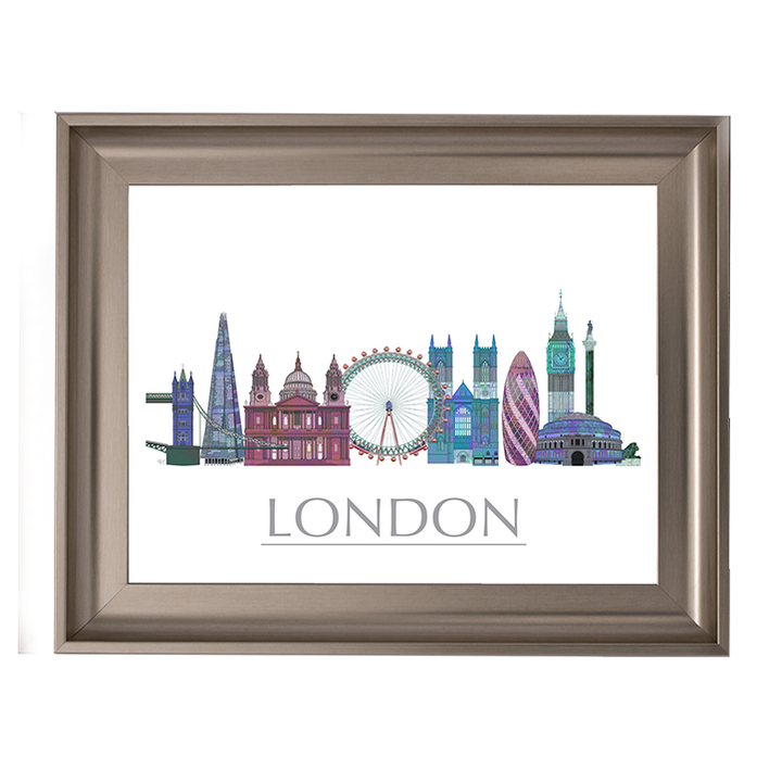 CY048 London Skyline Coloured Buildings