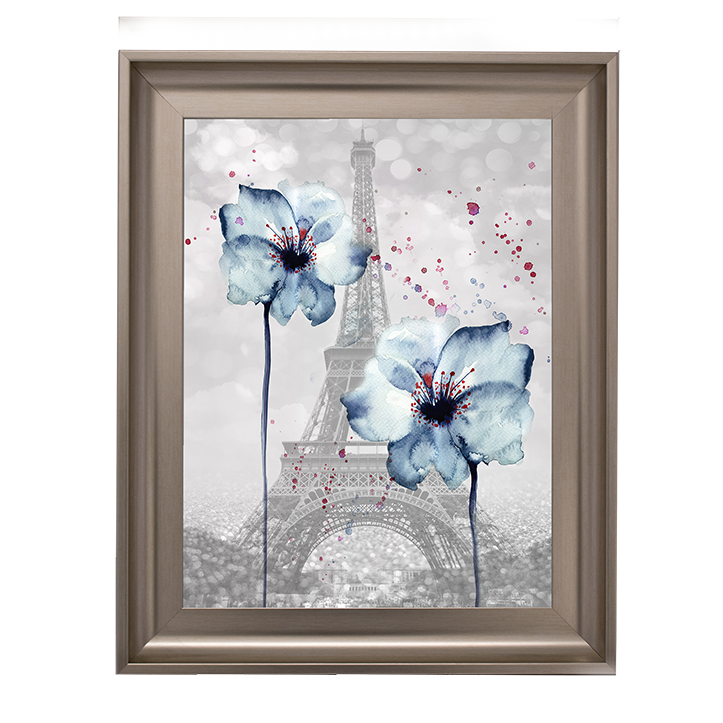 Floral design over Eiffel Tower