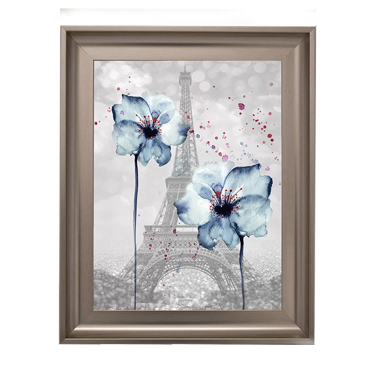 Floral design over Eiffel Tower