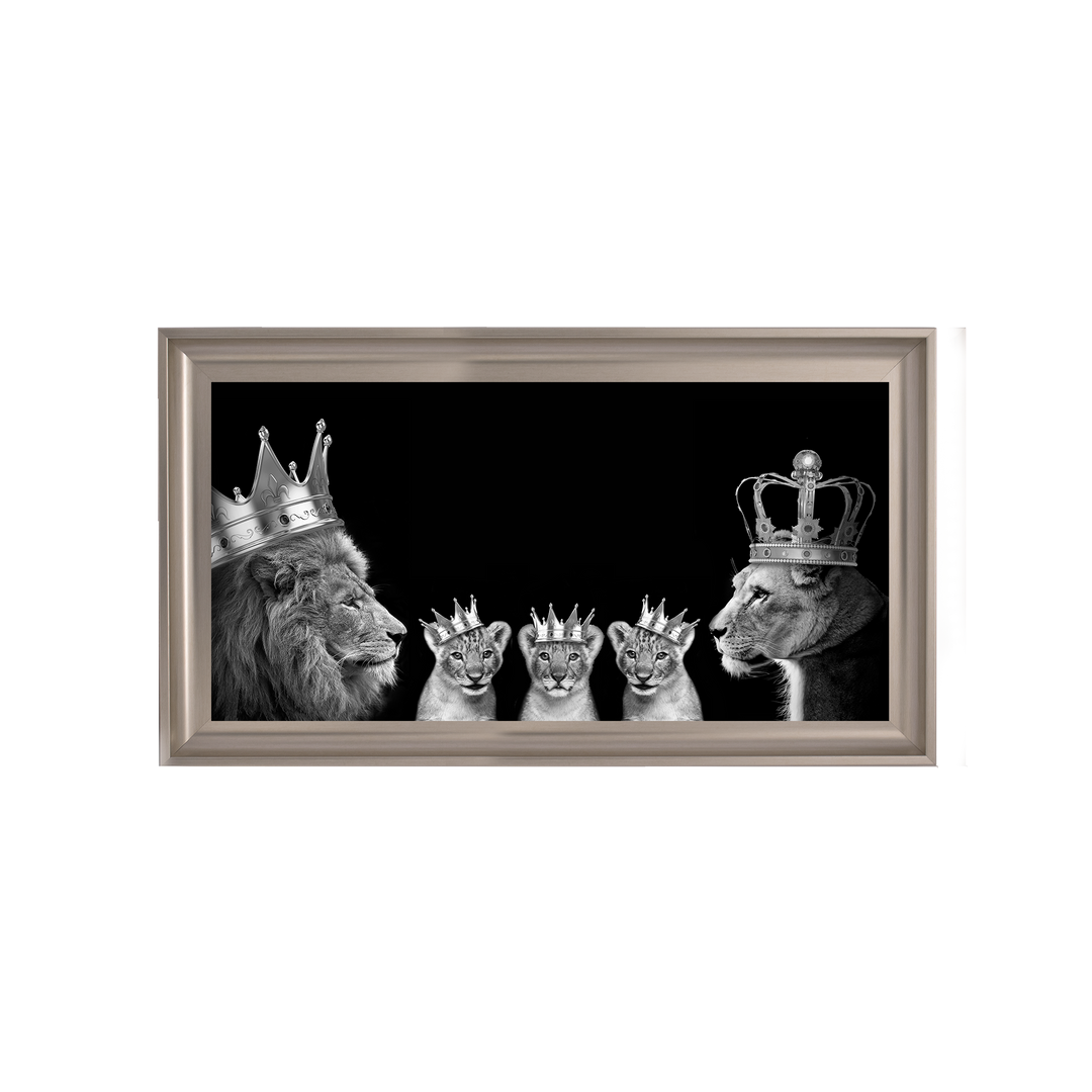 Lion family of 5 (Silver Crowns)