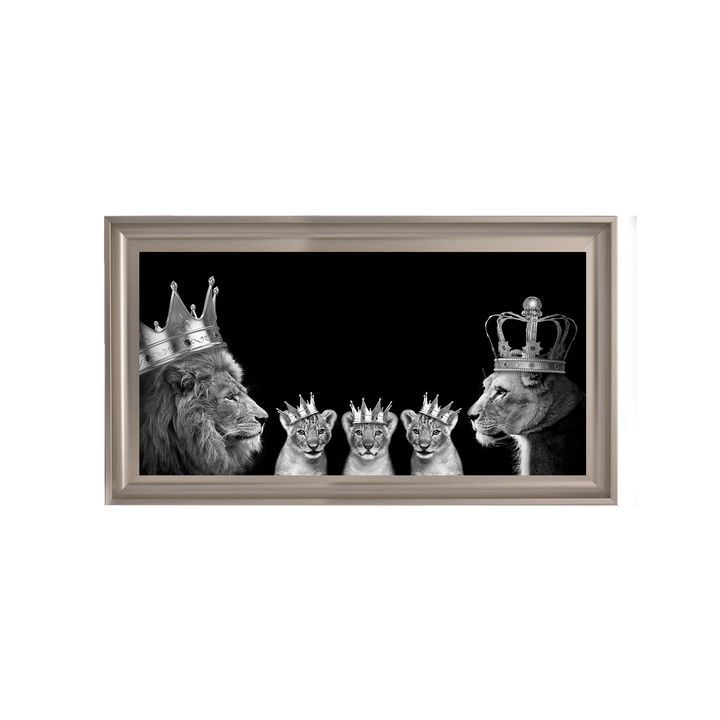 Lion family of 5 (Silver Crowns)