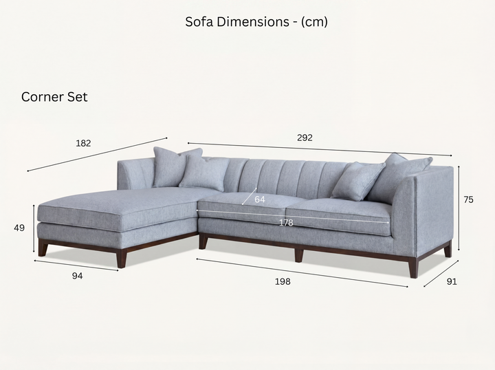 Aluxo Cooper Right Hand Corner Group Sofa in Dolphin Boucle