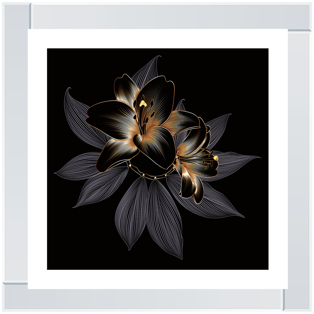 FL238 Black Beauty Flower with border