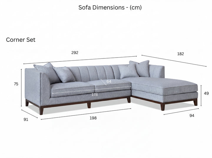 Aluxo Cooper Left Hand Corner Sofa – Dolphin Boucle Fabric