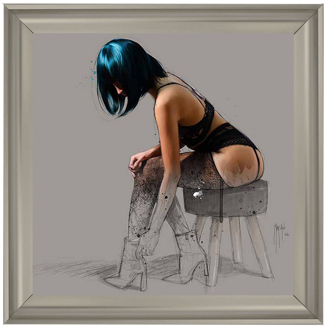 FG577 Blue Hair Lingerie Sketch