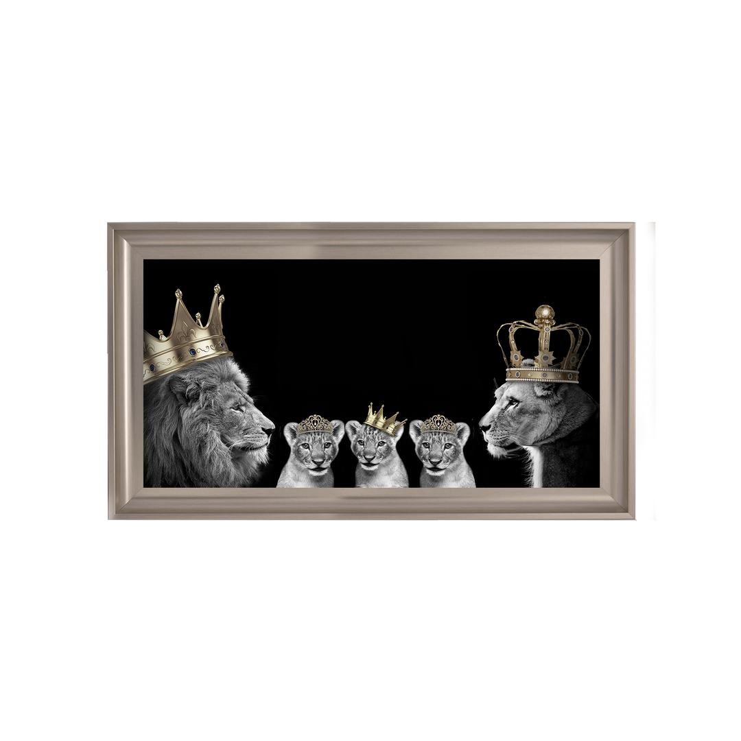 AN378 Lion family of 5 (Gold Crowns) I