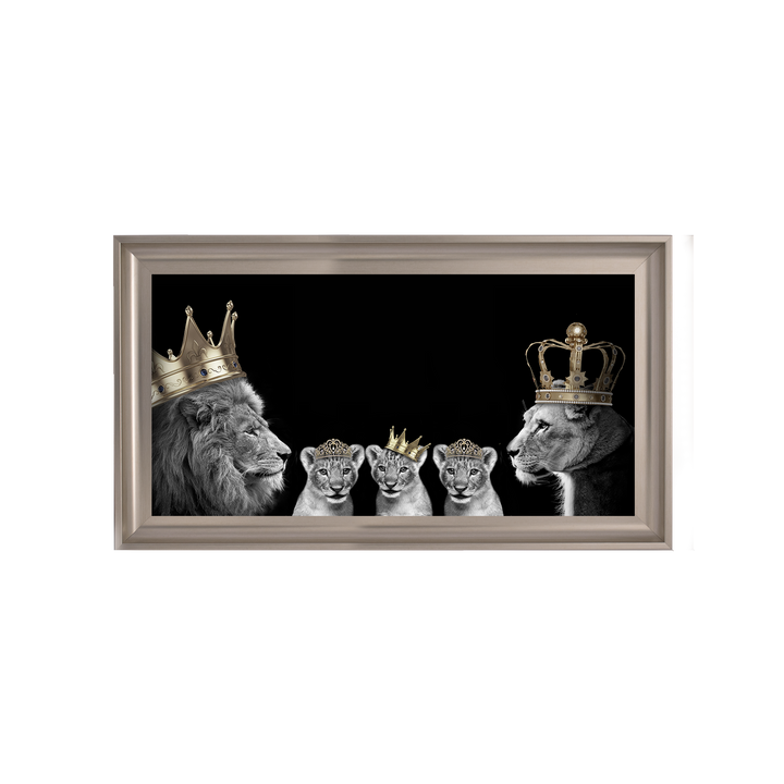 AN378 Lion family of 5 (Gold Crowns) I