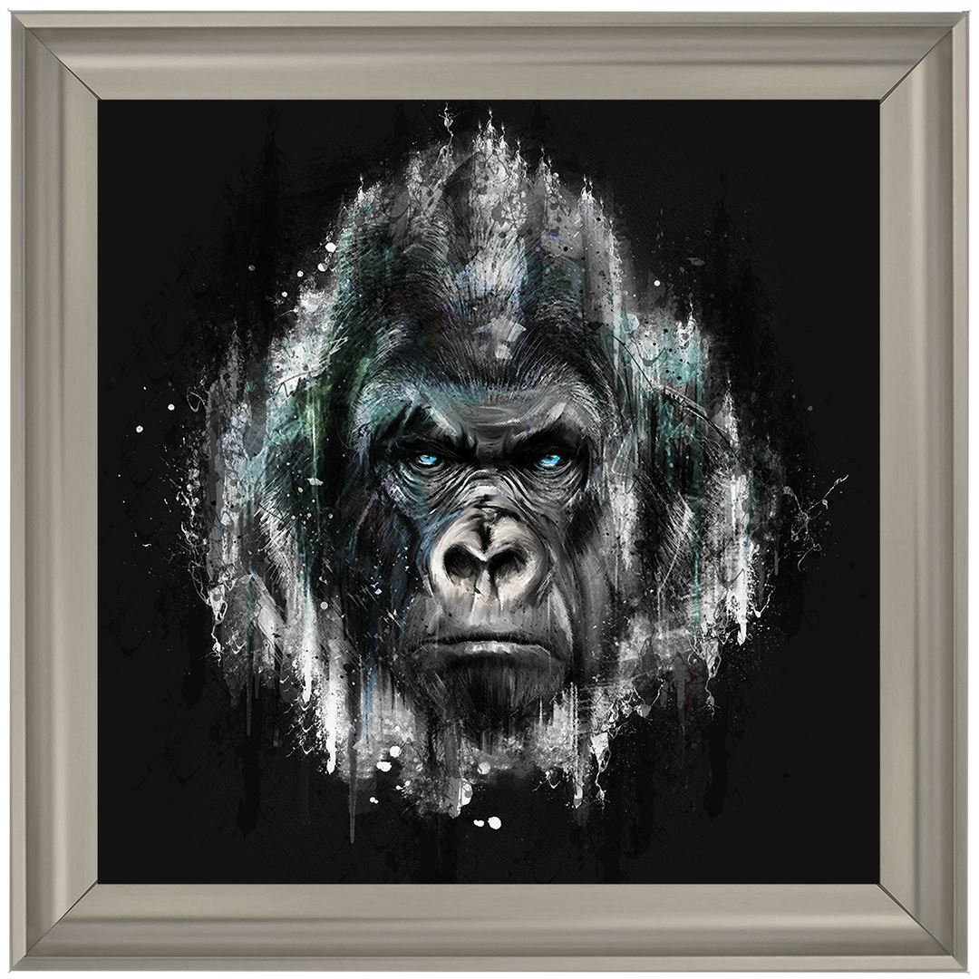AN417 Black & Blue Gorilla Watercolour