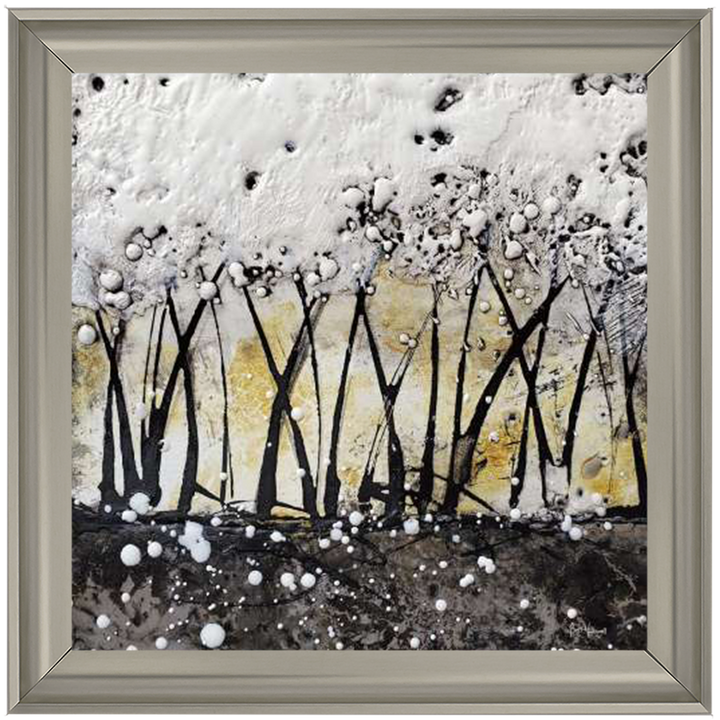 AB127 Abstract Trees Gold White