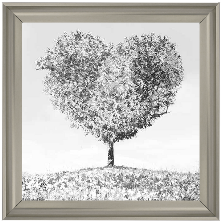 LS297 Black & White Lone Heart Tree