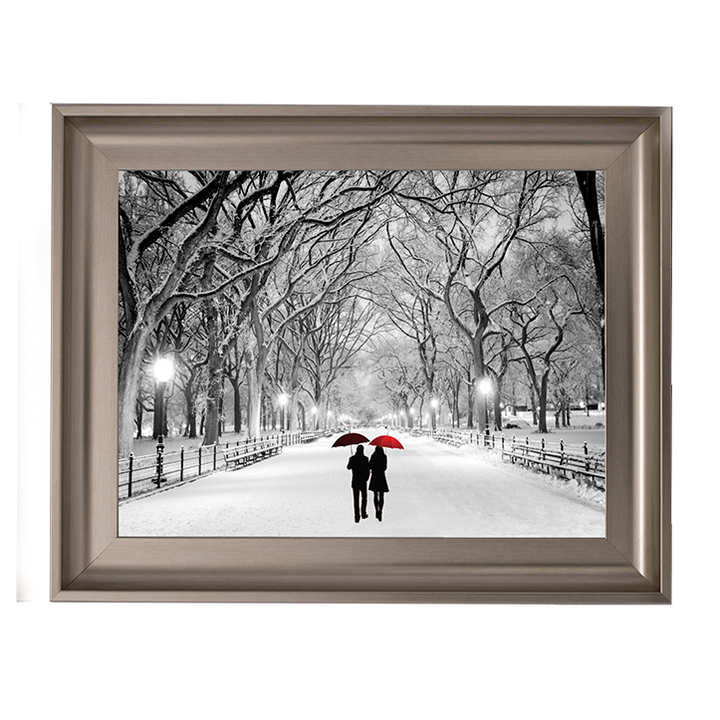 Walk through the snowy park