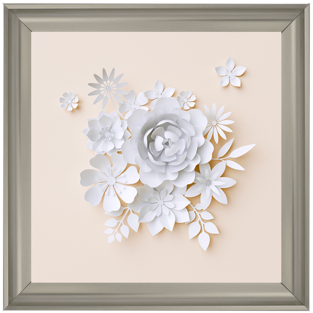 FL006 3D white paper flowers