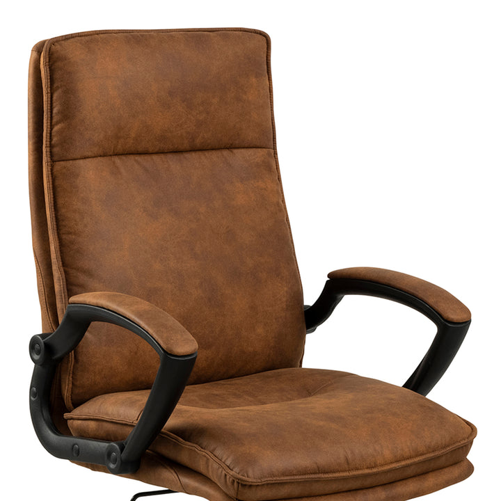 Brad Swivel Desk Chair with Armrest in Brown