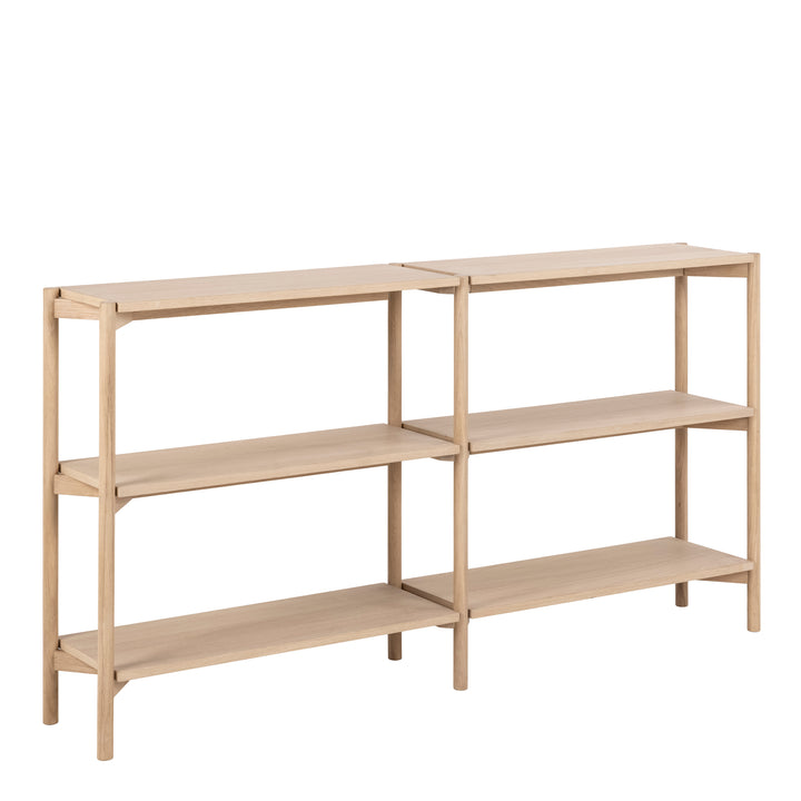 Braidwood Bookcase with 4 Shelves in White Oak Veneer