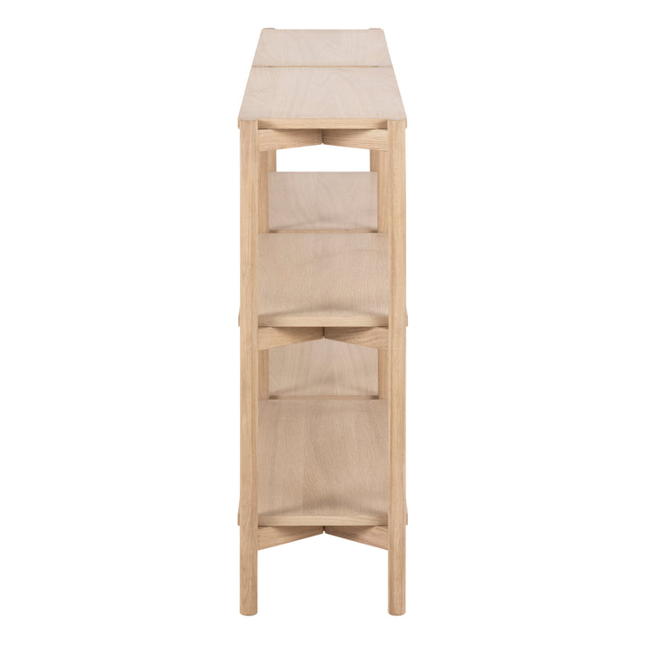 Braidwood Bookcase with 4 Shelves in White Oak Veneer
