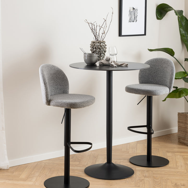 Malta Ceramic Round Bar Table in Black