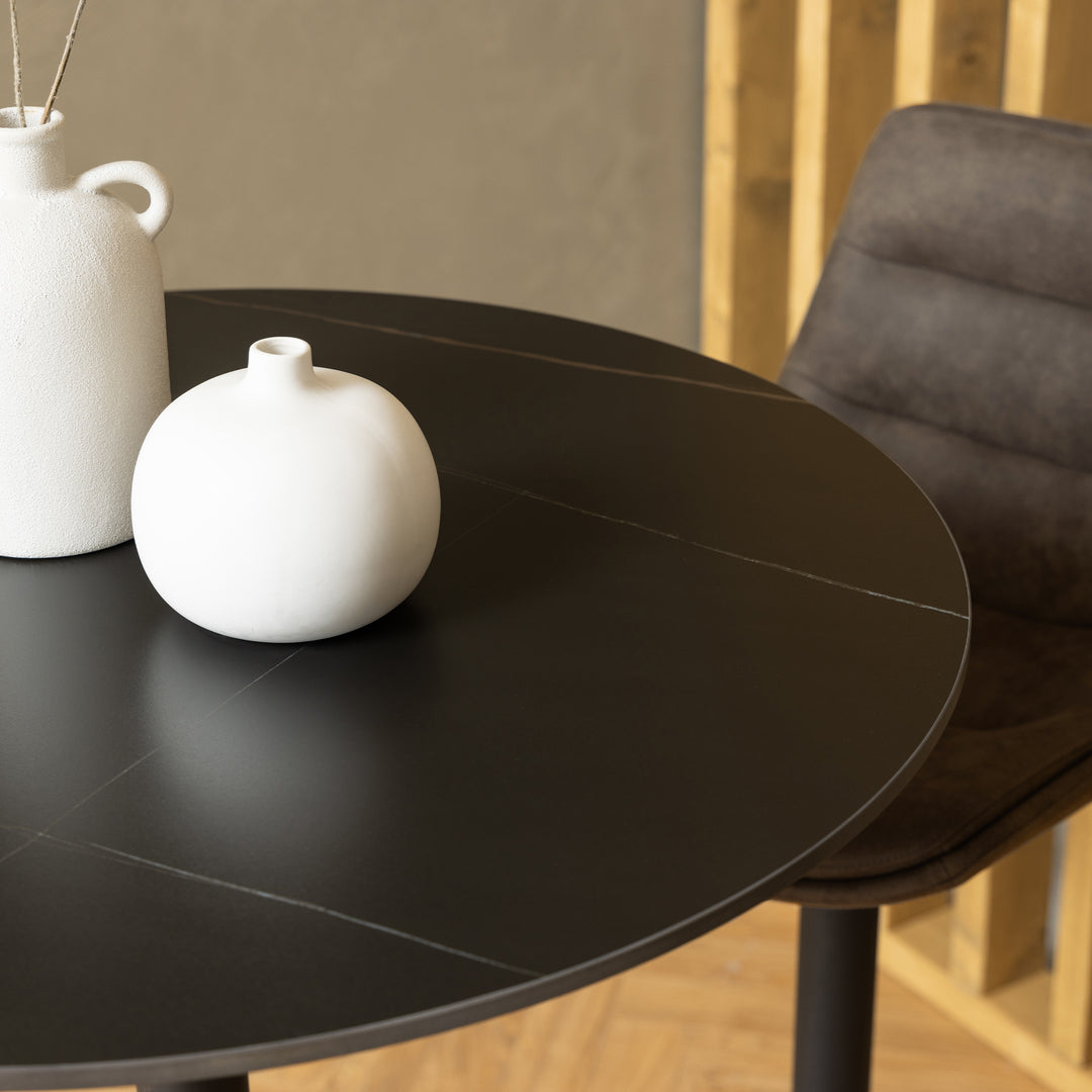 Malta Ceramic Round Bar Table in Black