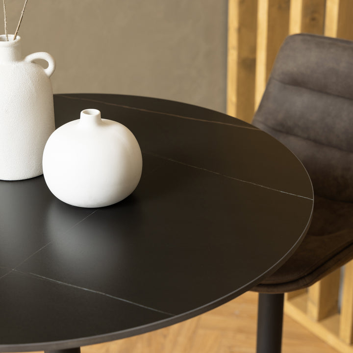 Malta Ceramic Round Bar Table in Black